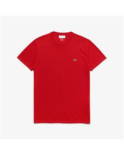 Lacoste Men's Pima Cotton Crew -Neck T-Shirt Red