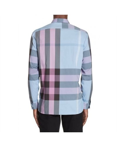Burberry Men's Thornaby Slim Fit Plaid Sport shirt BLUE