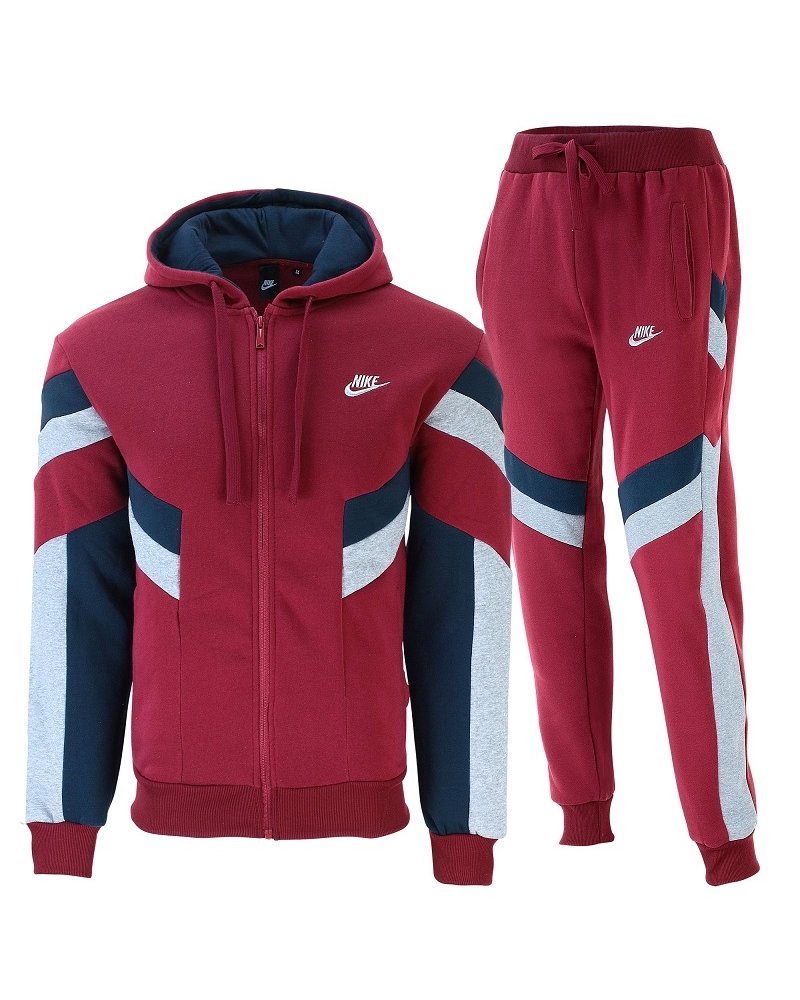 Nike Sportswear Club Fleece Zip  Hoodie & Pants Set Burgundy