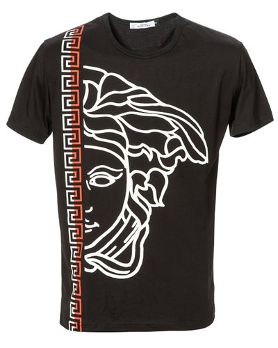Versace Collection Men's White Graphic Short Sleeve Crewneck T-Shirt
