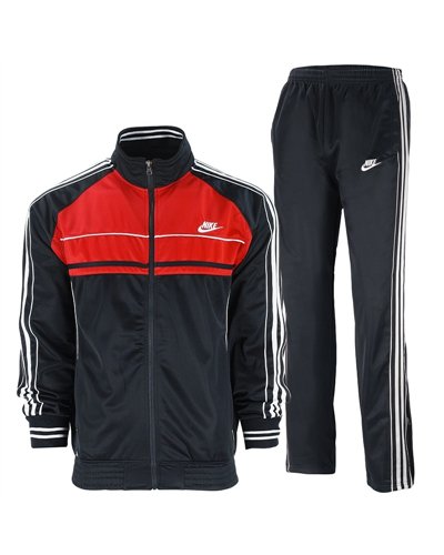 Nike Sportswear Full-Zip Hoodie & Pants Set Black/Red