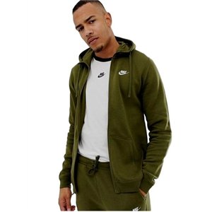 Nike Sportswear Club Fleece Men's Full Zip Hoodie & Pants Set Olive Green