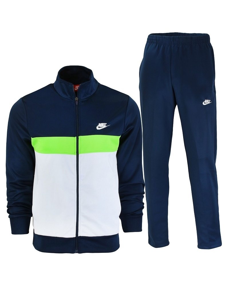 Nike Polyknit Colorblock Tracksuit Set Navy