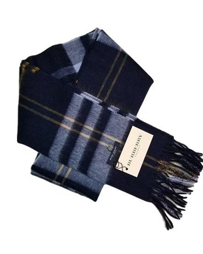 Burberry Exploded Giant Check Cashmere Scarf-Navy
