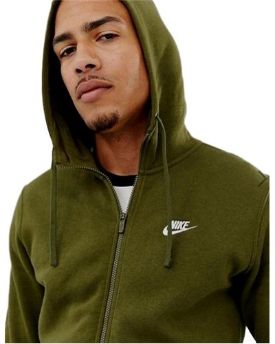 Nike Sportswear Club Fleece Men's Full Zip Hoodie & Pants Set Olive Green