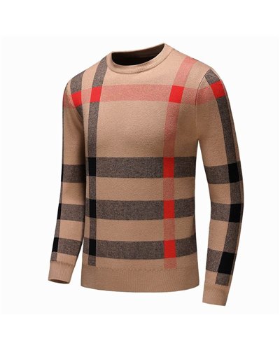 Burberry Men's Signature Check Crew Neck Sweater