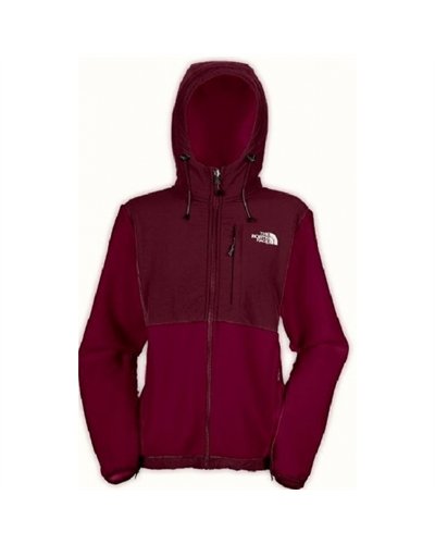 The North Face Women's Denali Hooded Fleece Jacket Burgundy  Closeout