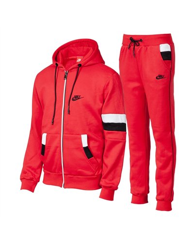 Nike Swoosh Full-Zip Hoodie & Pants Set -Red