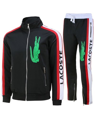 Lacoste Men's Sport Color-Blocked Track Suit Black