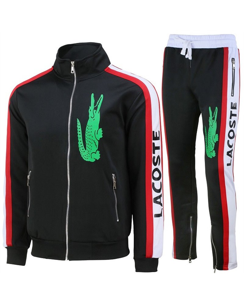 Lacoste Men's Sport Color-Blocked Track Suit Black