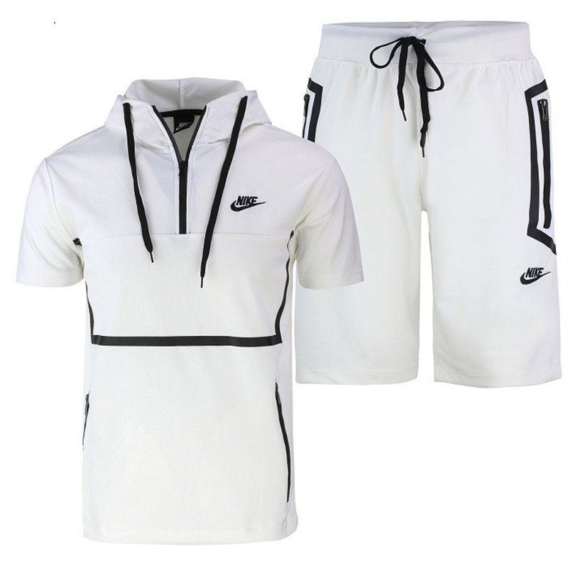 Nike Men's Sportswear Tech Men's Short-Sleeve Full Zip Hoodie & Short Set