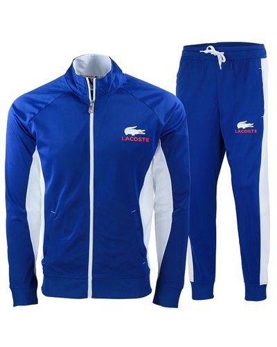 Lacoste Men's Sport Color-Blocked Track Suit Royal/White