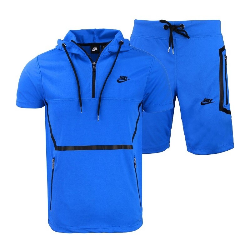 Nike Men's Sportswear Tech Men's Short-Sleeve Full Zip Hoodie & Short Set