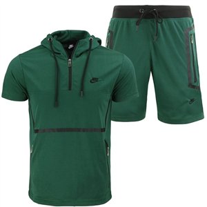Nike Men's Sportswear Tech Men's Short-Sleeve Full Zip Hoodie & Short Set