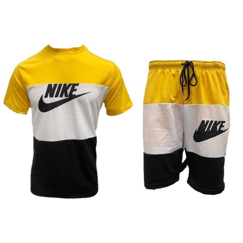 Nike Men's Crewneck Top & Short Set Yellow