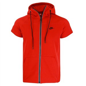 Nike Men's Short-Sleeve Full Zip Hoodie & Short Set Red