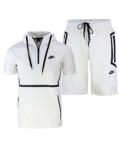 Nike Men's Sportswear Tech Men's Short-Sleeve Full Zip Hoodie & Short Set