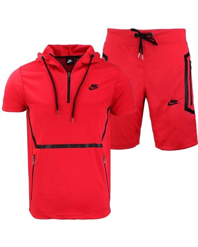 Nike Men's Sportswear Tech Men's Short-Sleeve Full Zip Hoodie & Short Set