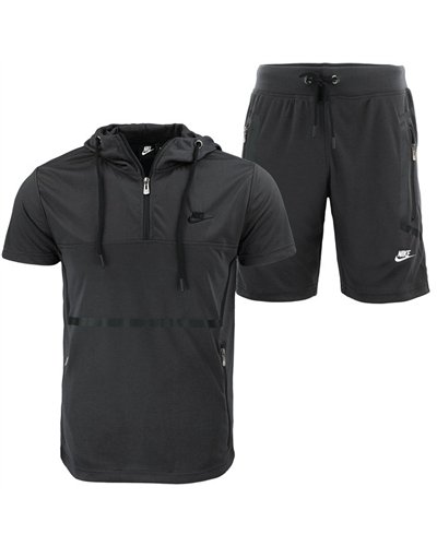 Nike Men's Sportswear Tech Men's Short-Sleeve Full Zip Hoodie & Short Set