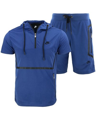 Nike Men's Sportswear Tech Men's Short-Sleeve Full Zip Hoodie & Short Set