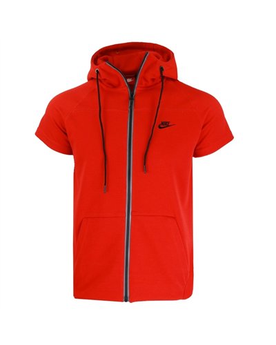 Nike Men's Short-Sleeve Full Zip Hoodie & Short Set Red