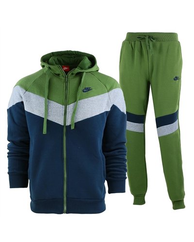 Nike Sportswear Color Block Fleece Zip  Hoodie & Pants Set Royal