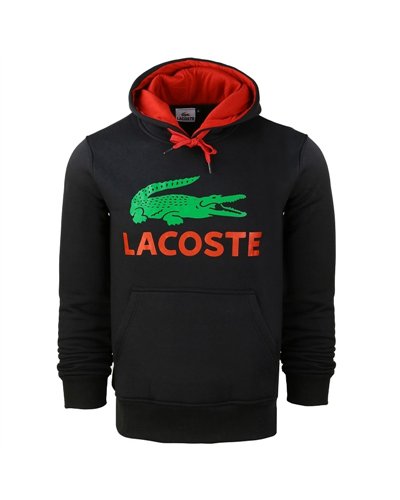 Lacoste Men’s Cotton Fleece Hoodie & Pants Set  Black