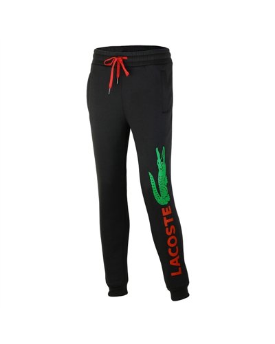 Lacoste Men’s Cotton Fleece Hoodie & Pants Set  Black