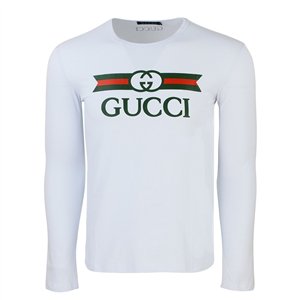 GUCCI Logo Men's Graphic T-Shirt -White