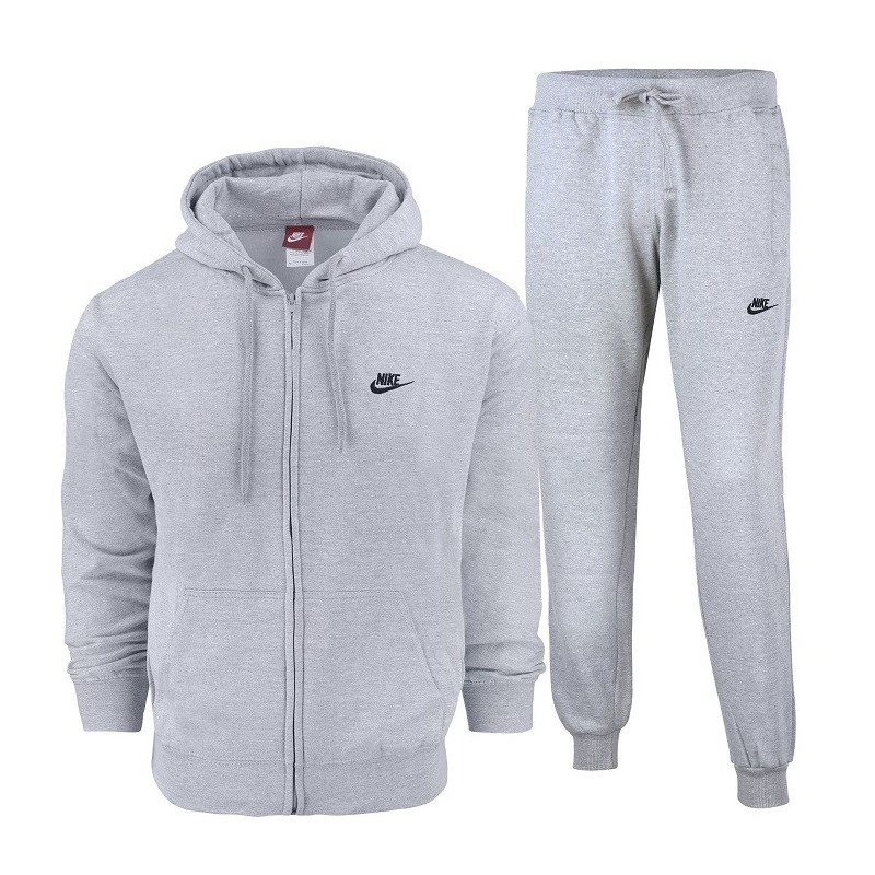 Nike Sportswear Club Fleece Men's Full Zip Hoodie & Pants Set Gray