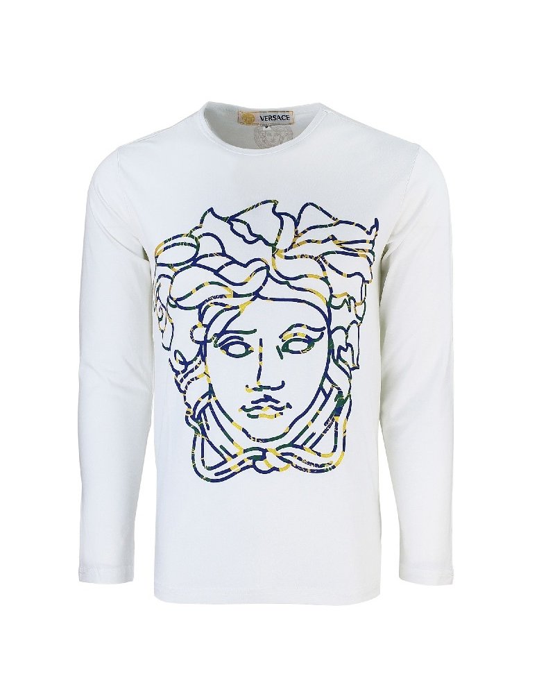 Versace Embellished Medusa Logo Long Sleeve T-Shirt