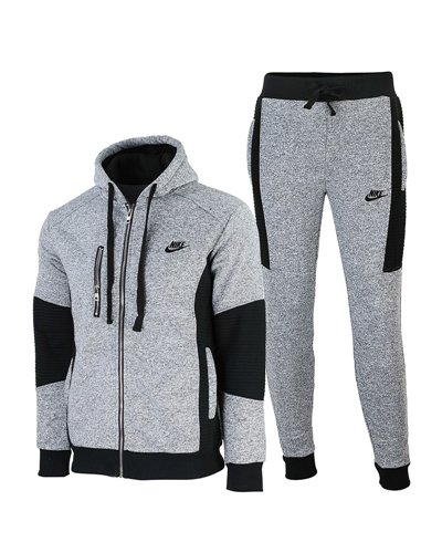 Nike Sportswear Club Fleece Tweed Zip  Hoodie & Pants Set Gray