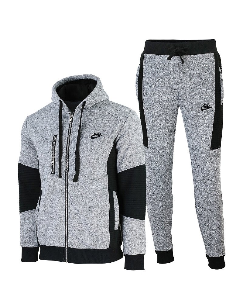 Nike Sportswear Club Fleece Tweed Zip  Hoodie & Pants Set Gray