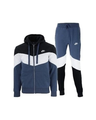 Nike Sportswear Colorblock Full-Zip Hoodie & Pants Set Navy