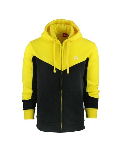 Nike Sportswear  Fleece Zip  Hoodie & Pants Set Black/Yellow