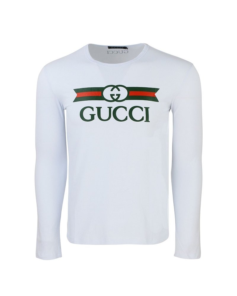 GUCCI Logo Men's Graphic T-Shirt -White