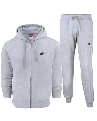 Nike Sportswear Club Fleece Men's Full Zip Hoodie & Pants Set Gray