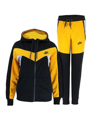 Nike Womens Essential Colorblock Full-Zip Fleece Hoodie & Pants Set