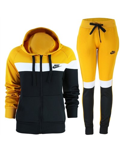 Nike Womens Essential Tech Color Block  Full-Zip Fleece Hoodie & Pants Set
