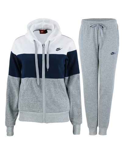 Nike Womens Essential Tech Color Block  Full-Zip Fleece Hoodie & Pants Set