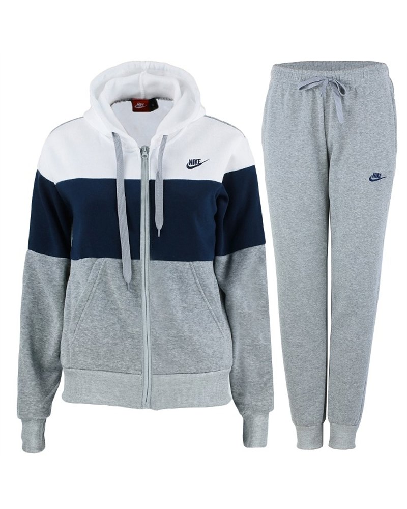 Nike Womens Essential Tech Color Block  Full-Zip Fleece Hoodie & Pants Set