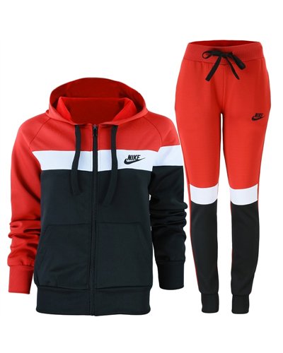 Nike Womens Essential Tech Color Block  Full-Zip Fleece Hoodie & Pants Set