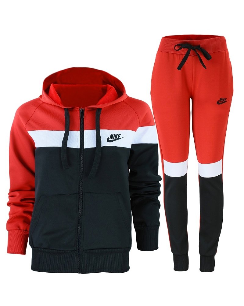 Nike Womens Essential Tech Color Block  Full-Zip Fleece Hoodie & Pants Set