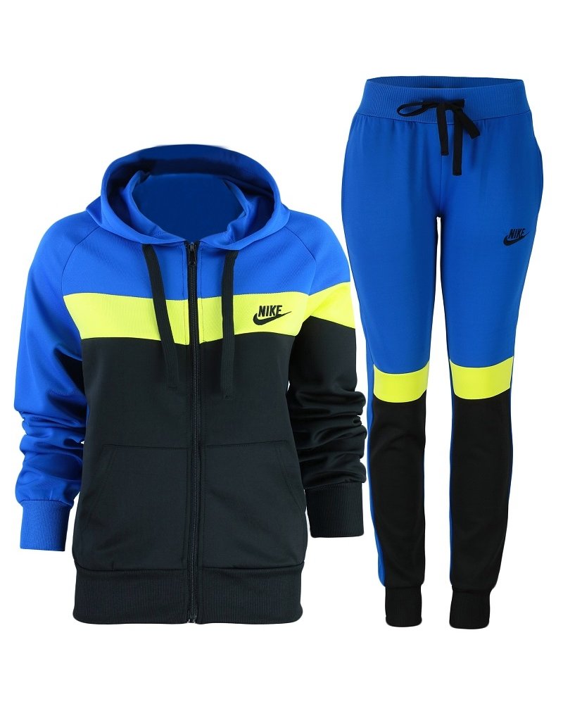 Nike Womens Essential Tech Color Block  Full-Zip Fleece Hoodie & Pants Set