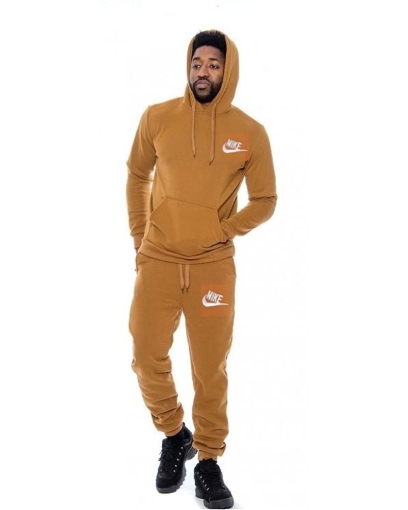 Nike Sportswear Club Fleece Men's Pullover Hoodie Hoodie & Pants Set Timber