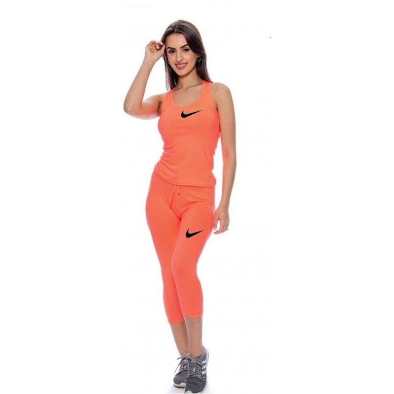 Nike dri fit Capri leggings &Tank top Set Orange