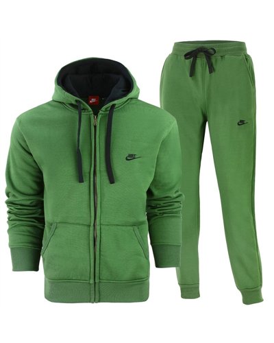 Nike Sportswear Club Fleece Zip Hoodie & Pants Set Olive/Black