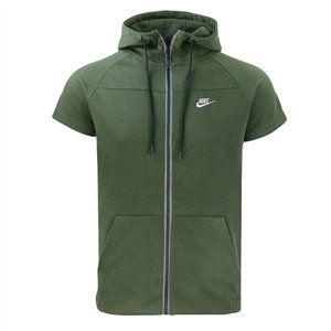 Nike Men's Short-Sleeve Full Zip Hoodie & Short Set Olive