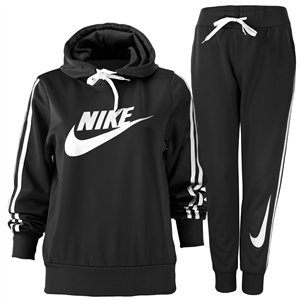 Nike Women's  Pullover Hoodie & Pants 2 Pc Set Black