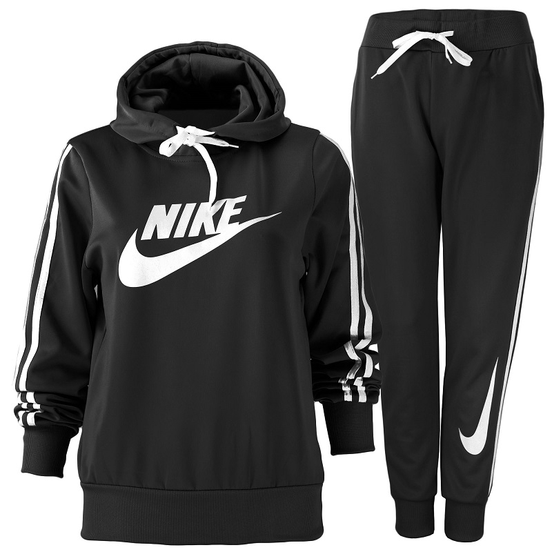 Nike Women's  Pullover Hoodie & Pants 2 Pc Set Black